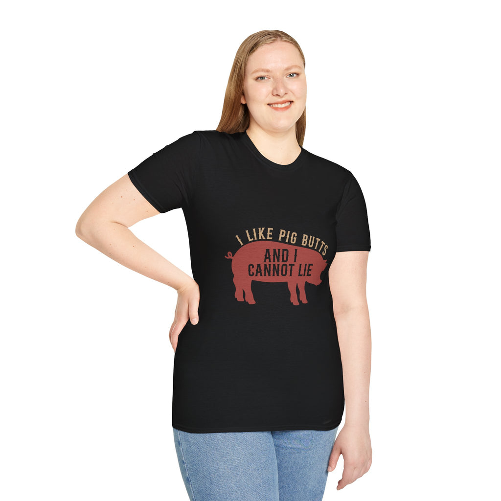 I Like Pig Butts And I Cannot Lie T-Shirt | Pig Silhouette BBQ Farm Tee